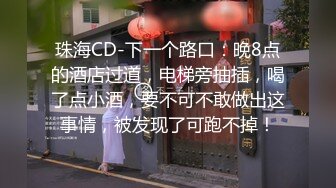 珠海CD-下一个路口：晚8点的酒店过道，电梯旁抽插，喝了点小酒，要不可不敢做出这事情，被发现了可跑不掉！